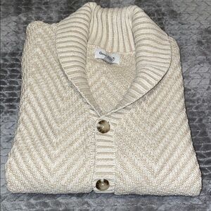 Men's Shawl Collared Sweater Cardigan - Goodfellow & Co‚ Cream. Size Medium
